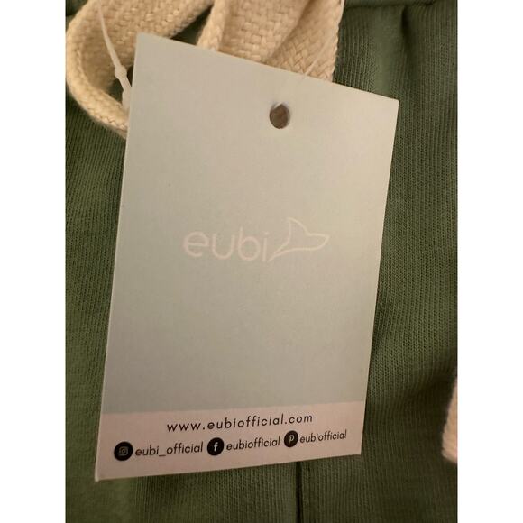 NWT Eubi Joggers Size Large Green Zipper Pockets - Picture 7 of 7